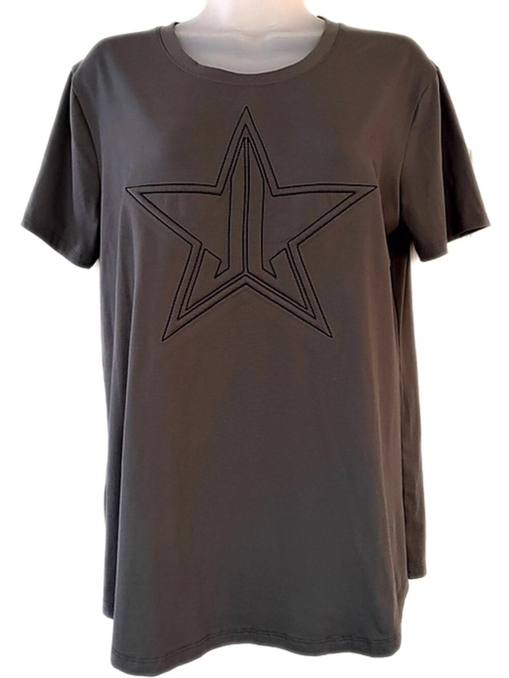 Jeffree Star Cosmetics branded tee shirt
"Velour Puff Star" Gray size Medium